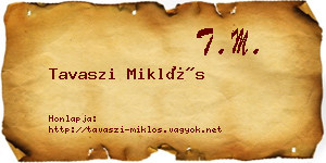 Tavaszi Miklós névjegykártya